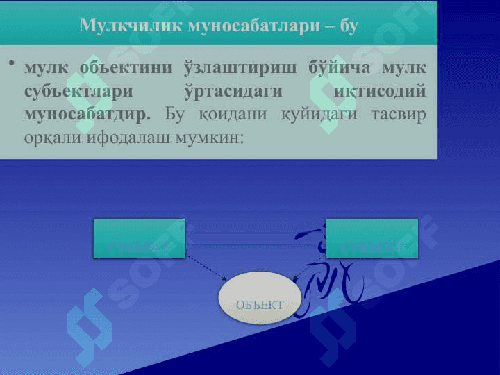 Mulk va mulk munosabatlari . МУЛК ВА МУЛК МУНОСАБАТЛАРИ 6