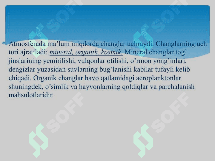 GLOBAL EKOLOGIK MUAMMOLAR BO'YICHA ( PARNIK EFFEKTI OZON QATLAMI ) XALQARO HAMKORLIKNING ZARURLIK JIHATLARI 8
