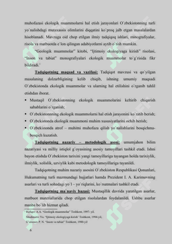 O`zbekistonda ekologik muammolar va ularning hal etilishi. 5