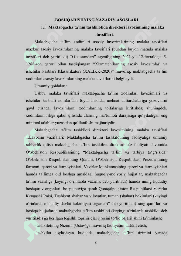 Direktor  maktabgacha ta’lim muassasasi rahbari 5