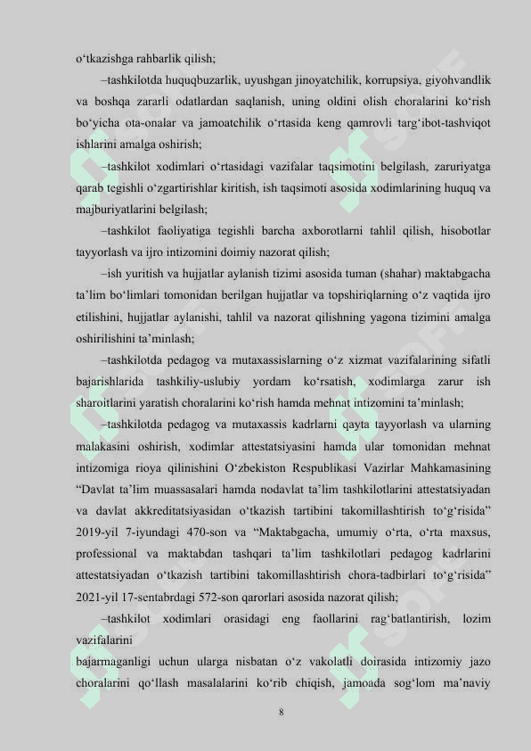 Direktor  maktabgacha ta’lim muassasasi rahbari 8