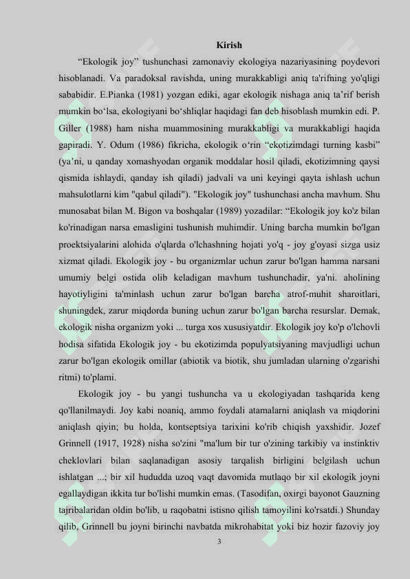 Ekologik nisha (joy) va uning ekologiyadagi o’rni 2