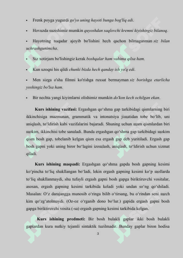 Ergash gapni bosh gapga bog‘lovchi vositalar 3