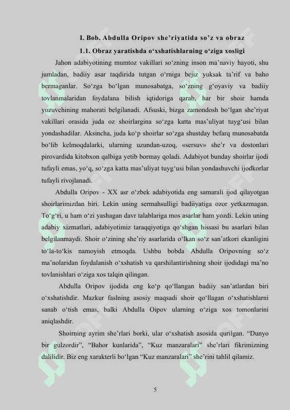 Erkin Vohidov va Abdulla Oripov she'riyatida badiiy 5