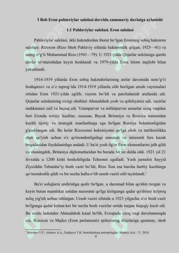 Eron Pahlaviylar sulolasi davrida zamonaviy davlatga aylanishi 4