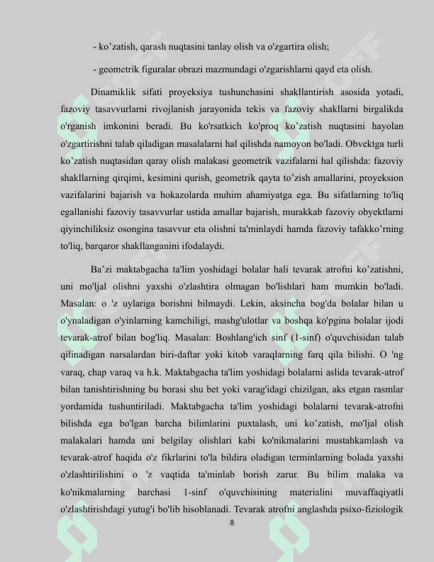 Fazoda  mo‘ljalga  olishni  rivojlantirish  uchun  ta’limiy o’yinlar 8