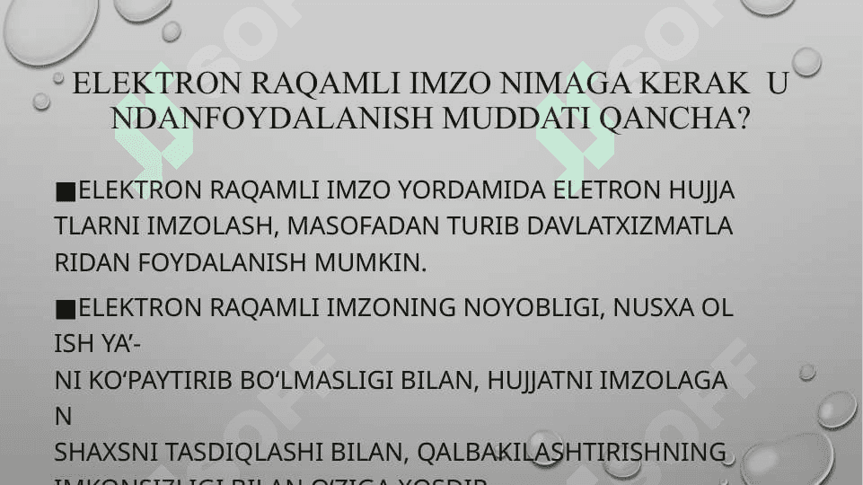 Elektron raqamli imzo va undan foydalanishtexnologiyalari 4