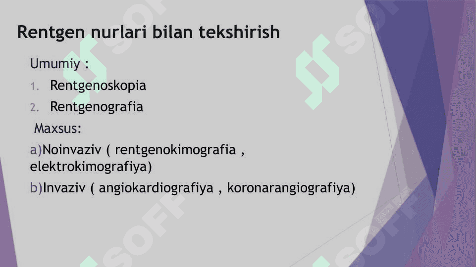 yurak qon tomir nur tekshirish usullari 2