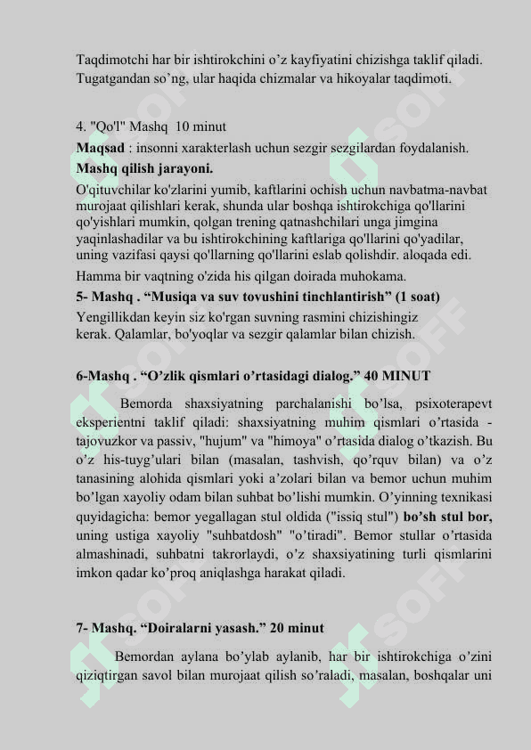 INSON VA TABIAT BIR BUTUN. Trening dastur 3