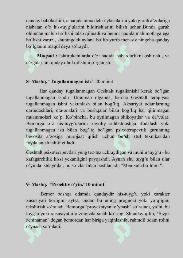 INSON VA TABIAT BIR BUTUN. Trening dastur 4