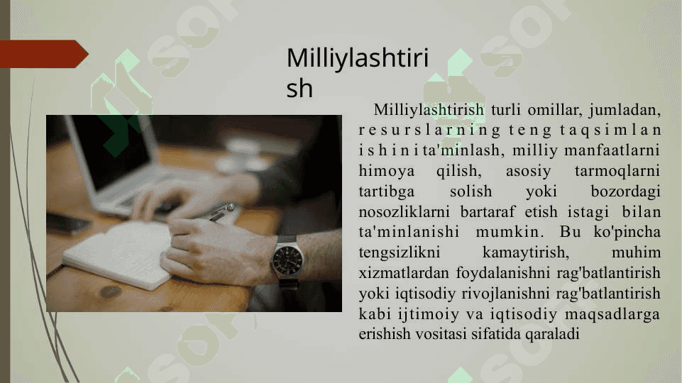 Milliylashtirish 8