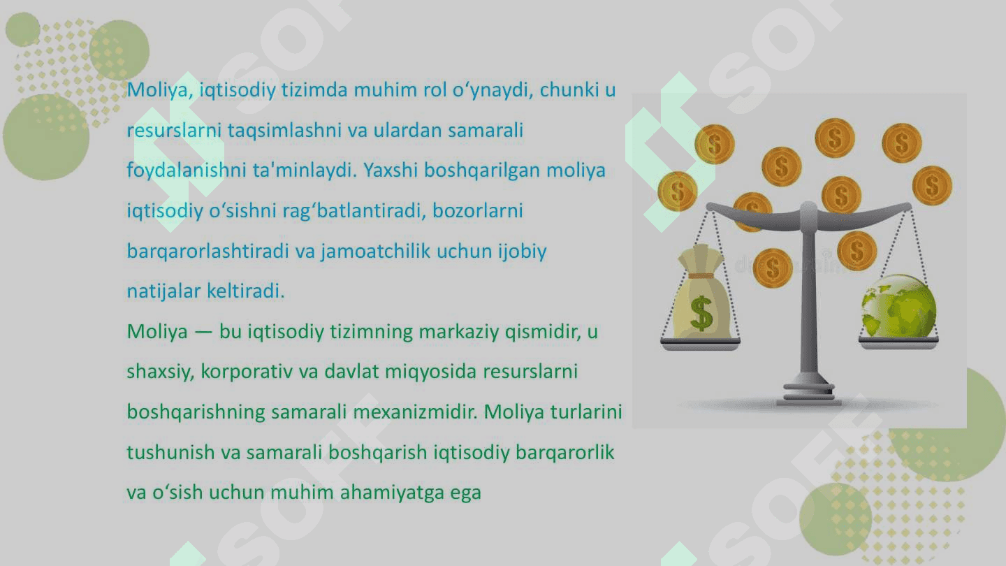 Moliya tushunchasi va ó'ziga  xosligi 4