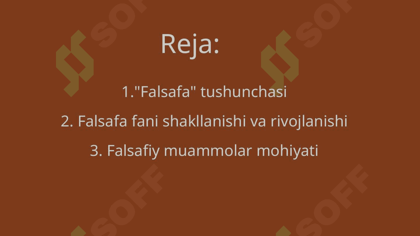 Falsafa turmush tarzi va dunyoni anglash usuli 2