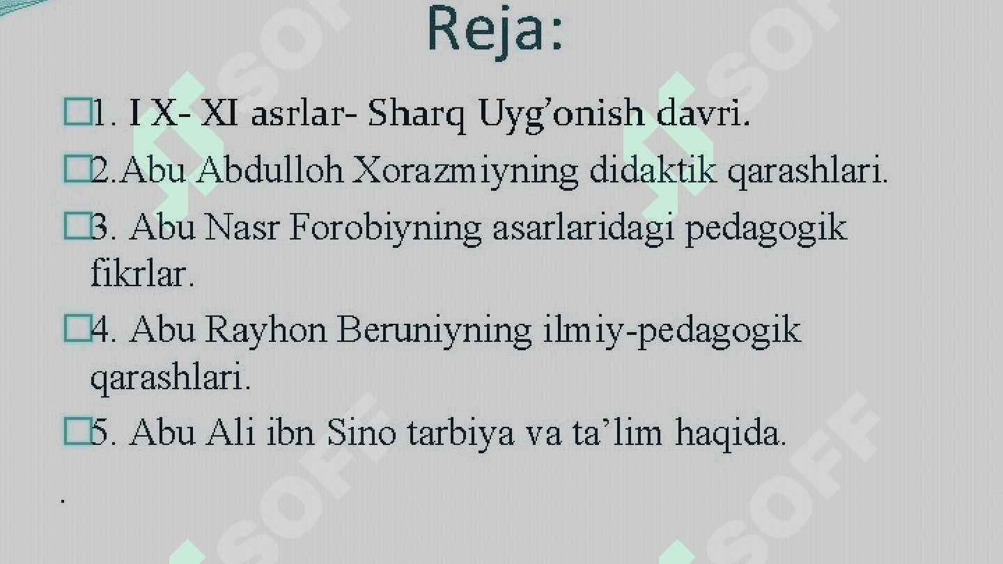 Sharq uyg’onish davrida pedogogik fikrlarning rivojlanishi . 2