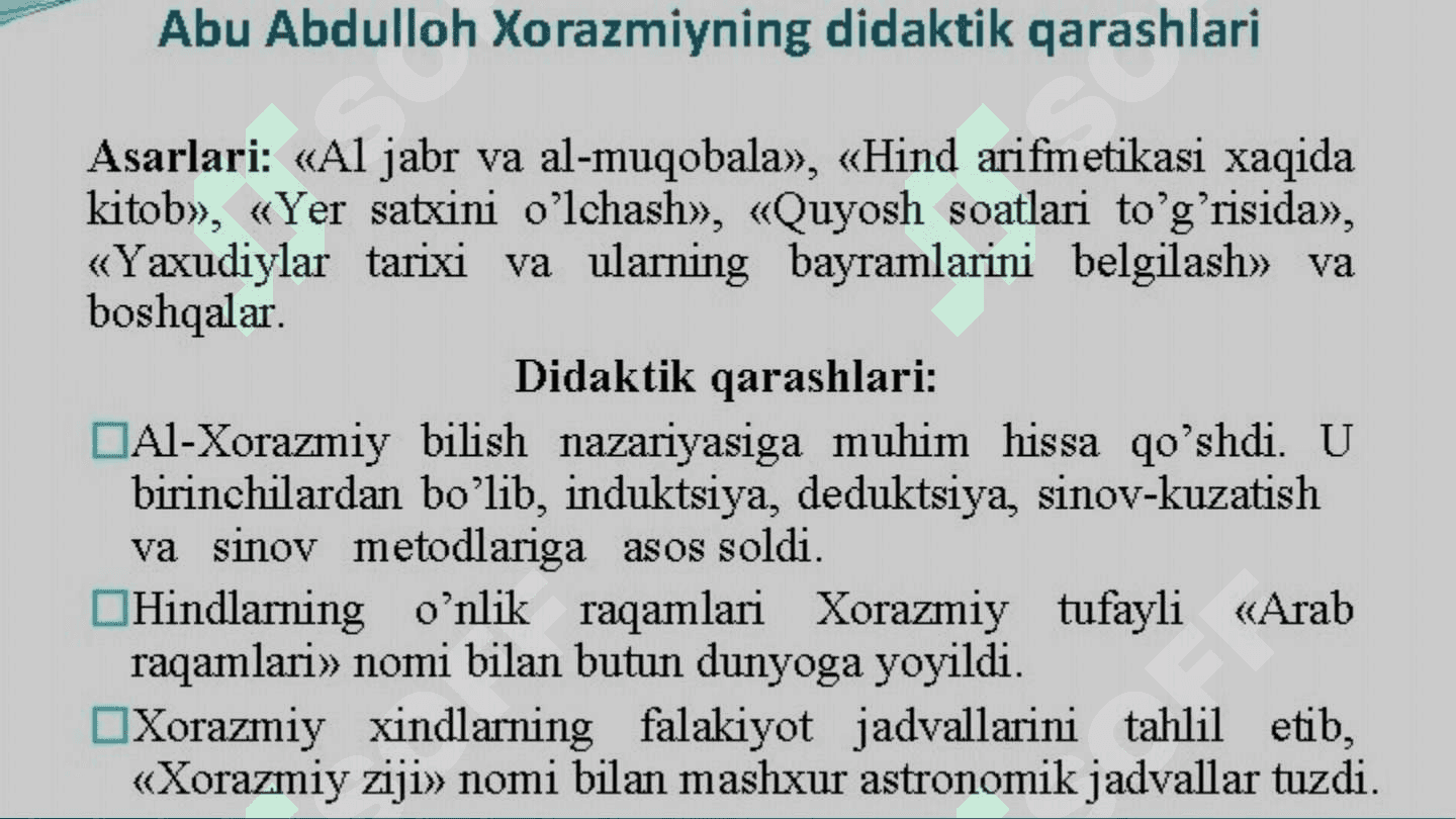 Sharq uyg’onish davrida pedogogik fikrlarning rivojlanishi . 4