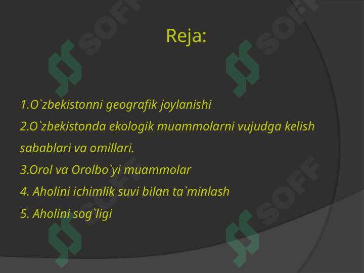 O`Zbekiston Tabiatini Muhofaza Qilish 2