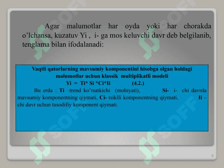 Dinamika qatorlarini qayta ishlashning statistik usullari 8
