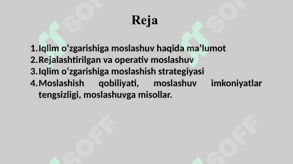 IQLIM O‘ZGARISHIGA MOSLASHUV 2