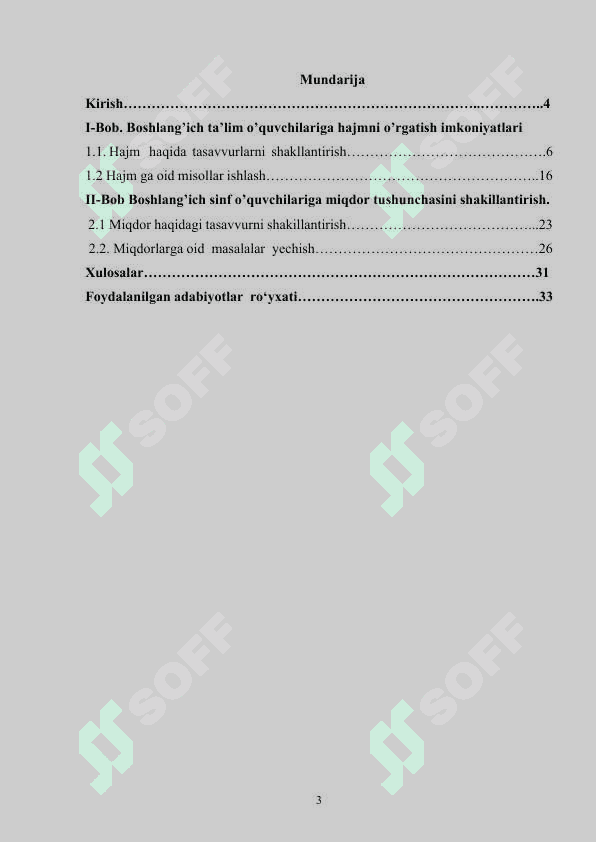 Matematika fanidan kurs ishi 3