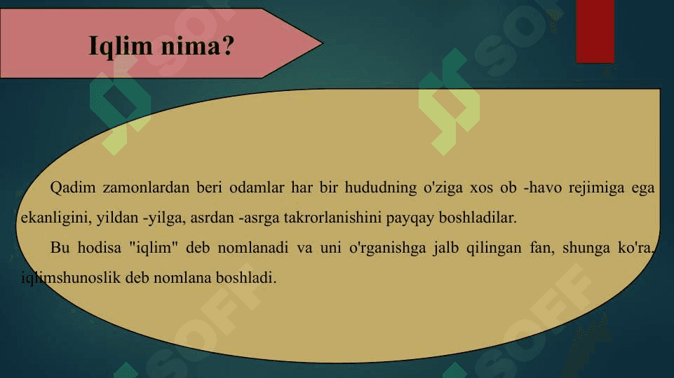 Iqlim zonalarining tasnifi 3