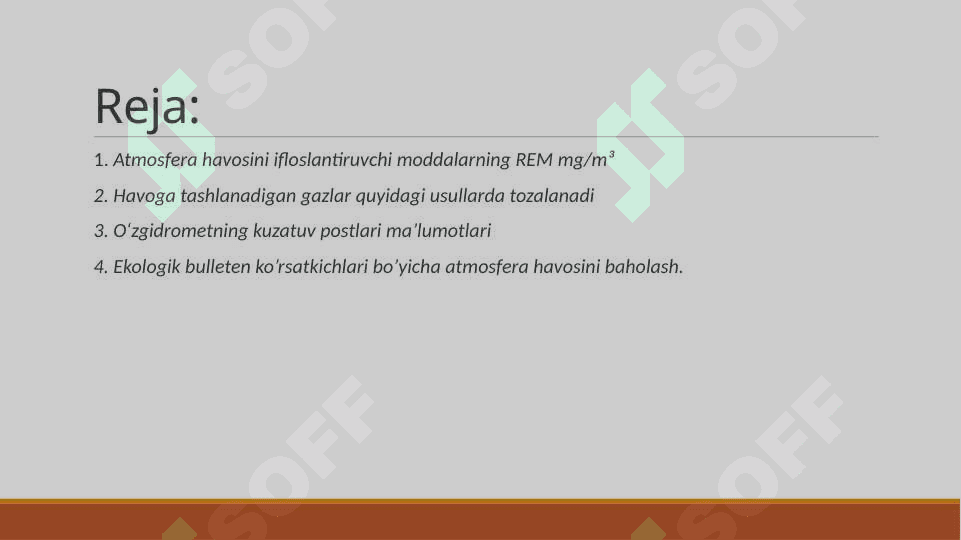 O‘zbekiston shaharlari atmosfera havosini Ekologik byulletenlar ma’lumotlari bo‘yicha baholash 2