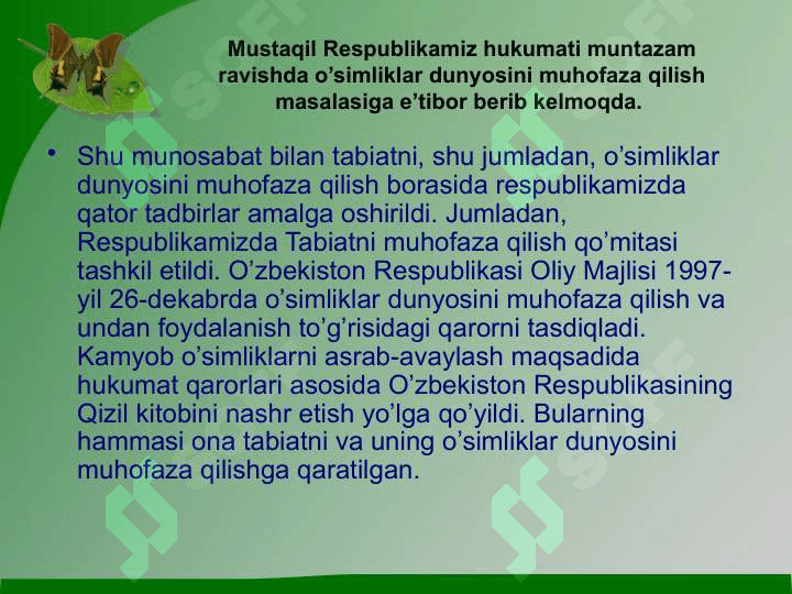 O’simliklar dunyosini muhofaza qilish (2) 3