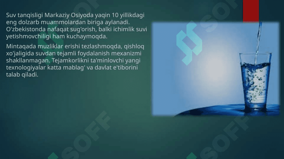 Ichimlik suvining yetishmovchilik muammolari 2