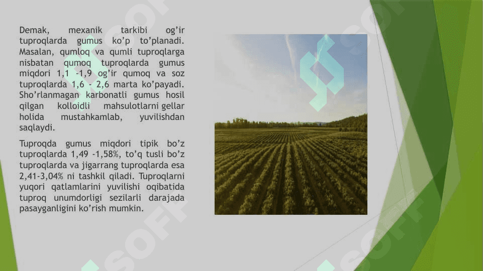 Iqlim o’zgarishi sharoitida tuproqda uglerod balansi 8