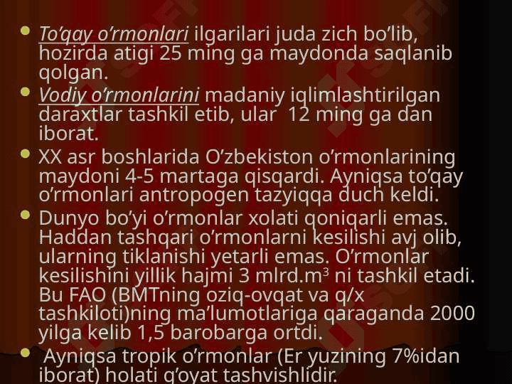 O’simliklar dunyosini muhofaza qilish 8