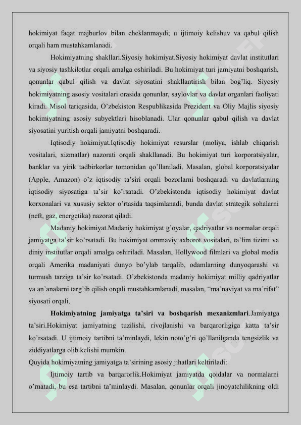 Davlatgacha bo’lgan jamiyatlarda  Ijtimoiy normalar va ijtimoiy hokimiyat 25 6
