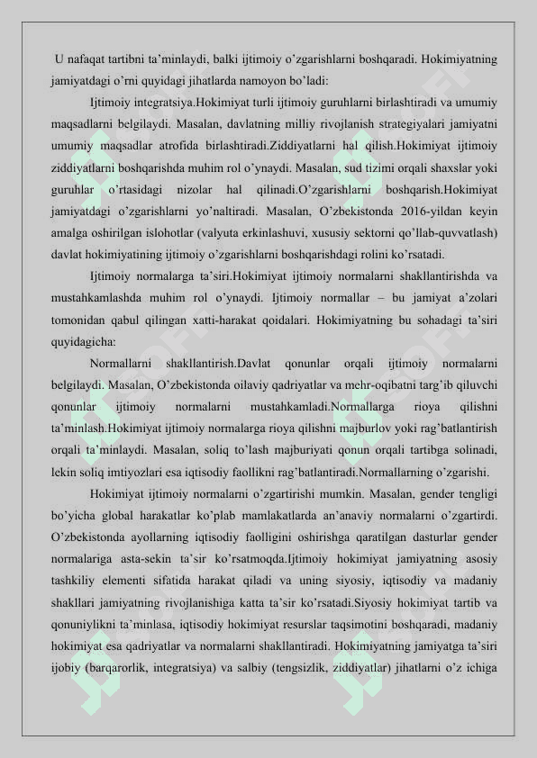 Davlatgacha bo’lgan jamiyatlarda  Ijtimoiy normalar va ijtimoiy hokimiyat 25 8