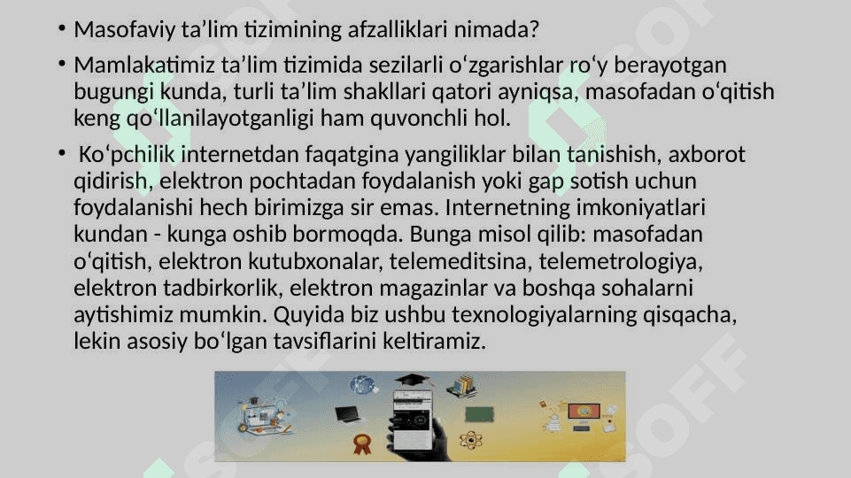 Masofali ta’lim imkoniyatlari, afzalliklari va elektron darsliklar 2