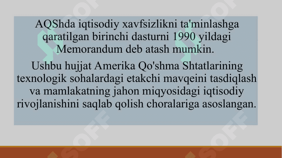 Хорижий мамлакатларнинг иқтисодий хавфсизликни таъминлаш бўйича тажрибалари 3