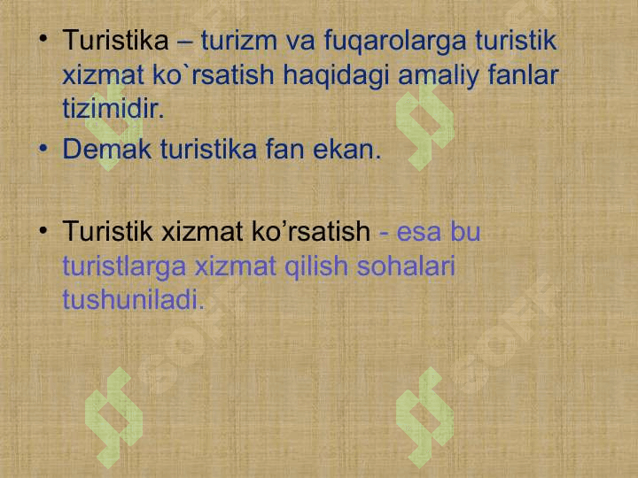 TURIZM o’zi nima 3