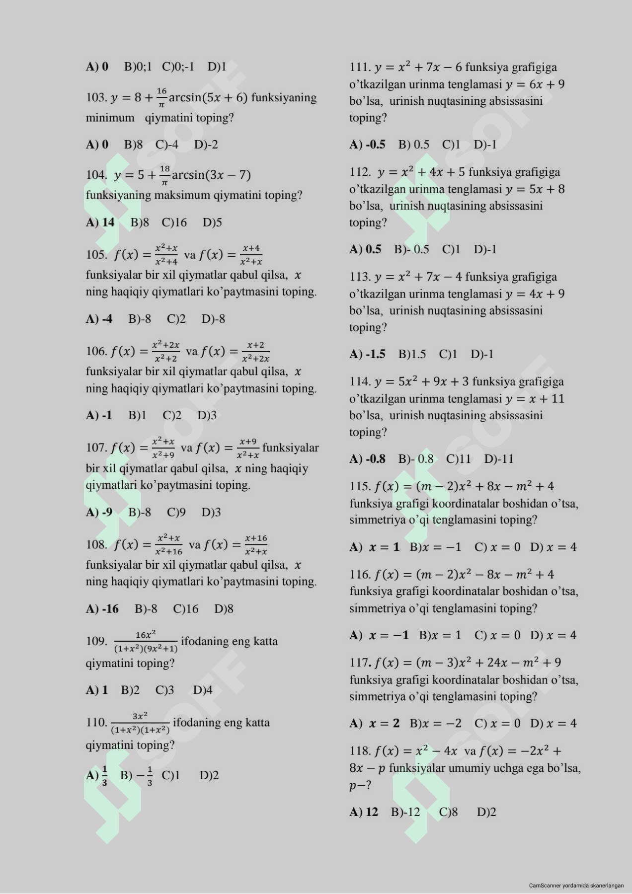 Matematika 2017-yil Baza 8