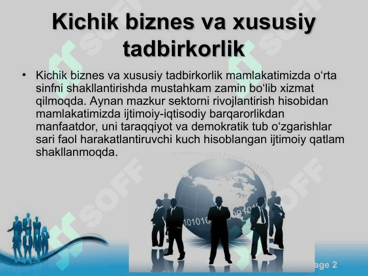 Xususiy tadbirkorlik mohiyati va xususiyatlari 2