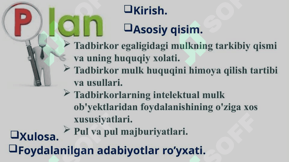 TADBIRKORLIK FAOLIYATINING MULKIY ASOSLARI 2
