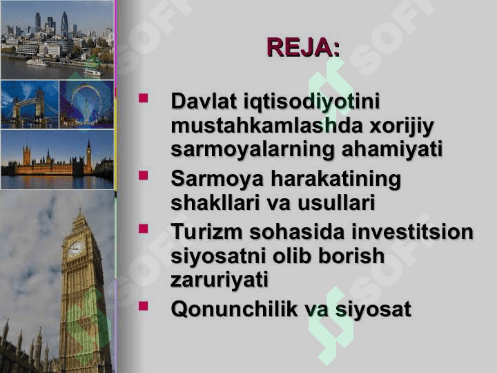 Xalqaro turizmda sarmoyalar jalb etish 2