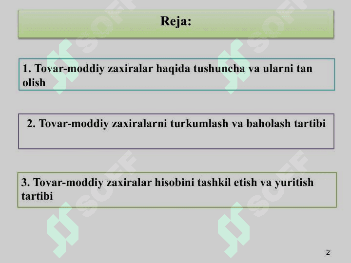TOVAR-MODDIY ZAXIRALAR HISOBI 2