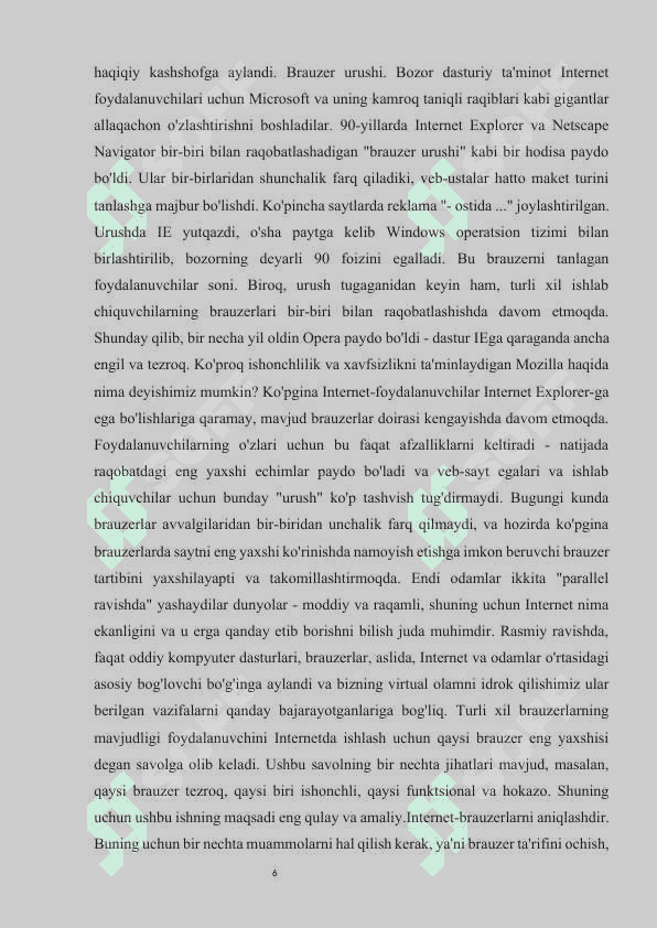 INFORMATIKA FANLARINI  O‘QITISHDA INTERNET BRAUZERLARDAN FOYDALANISHNING O‘RNI VA AHAMIYATI 6