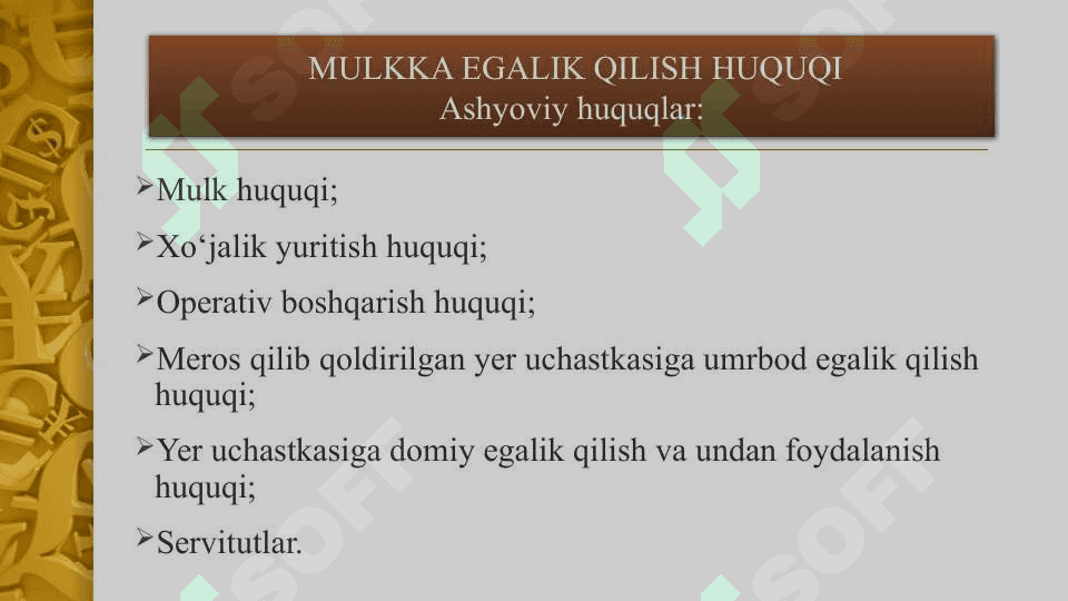 TADBIRKORLIK FAOLIYATINING MULKIY ASOSLARI 7