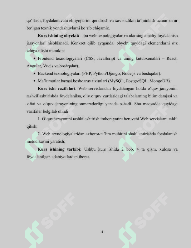 Web texnologiyalar va ulardan foydalanish metodikasi 4