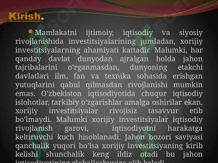Surxondaryo viloyati  Investitsiya muhiti 2