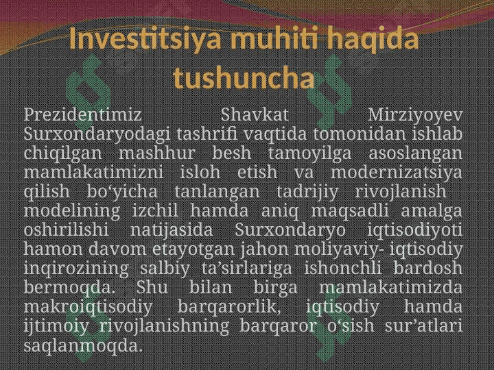 Surxondaryo viloyati  Investitsiya muhiti 3