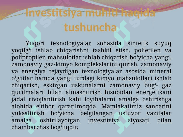 Surxondaryo viloyati  Investitsiya muhiti 7