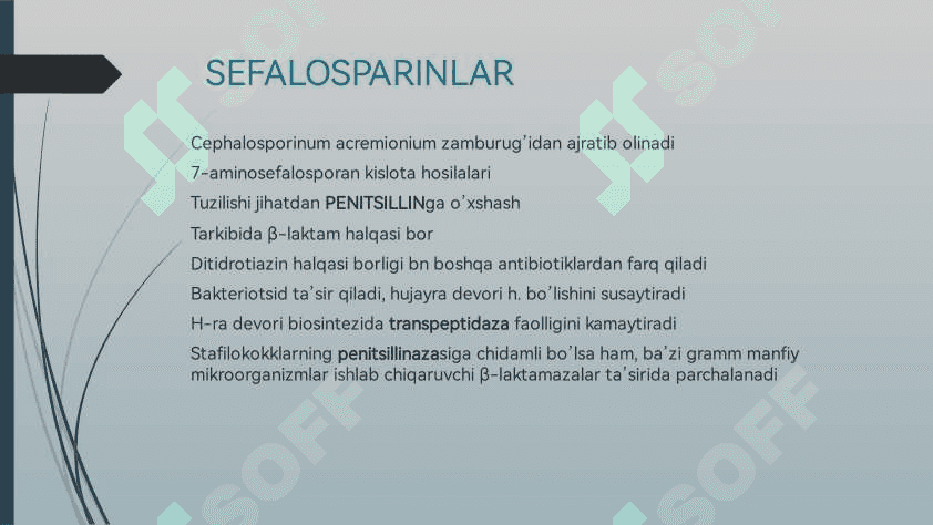 Sefalosparinlar yangi avlodi 2