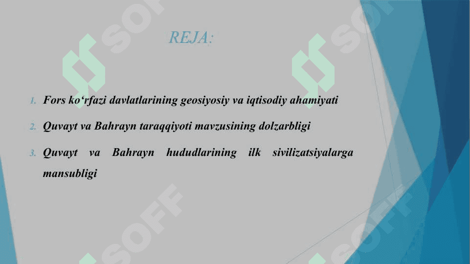 QUVAYT VA BAHRAYN TARAQQIYOTI BOSQICHLARI 2