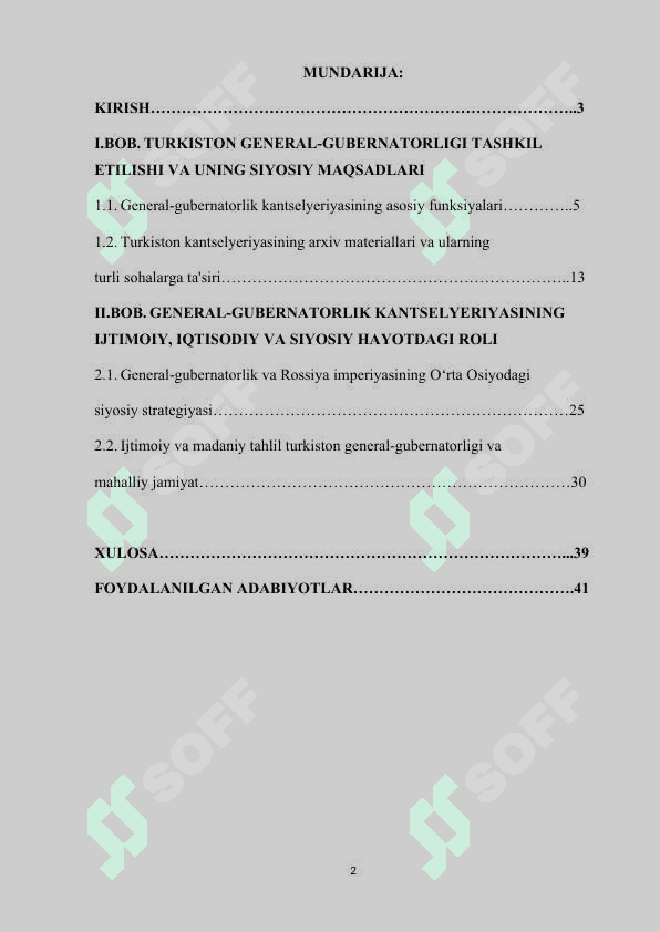TURKISTON GENERAL-GUBERNATORLIGI KANTSELYERIYASI MATERIALLARI OʻRTA OSIYO TARIXIGA OID MANBA 2