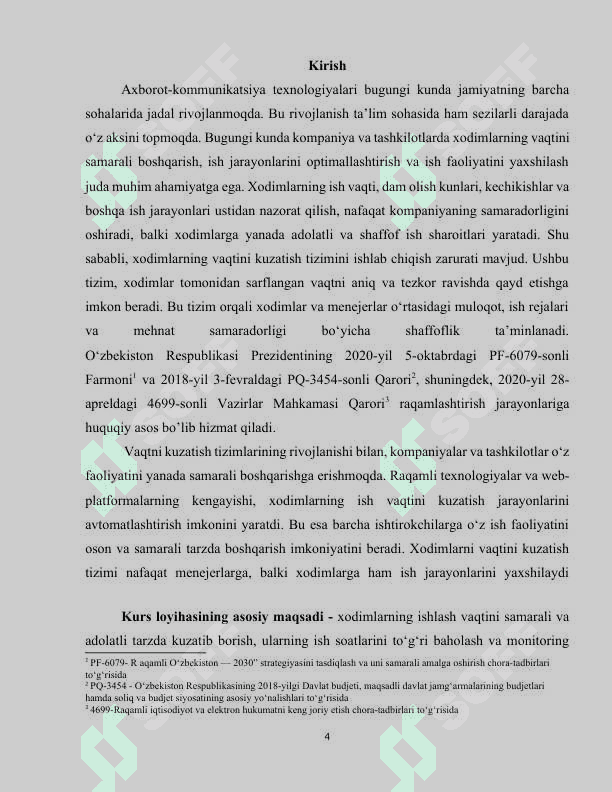 Xodimlarni vaqtini kuzatish tizimini loyihalash 2