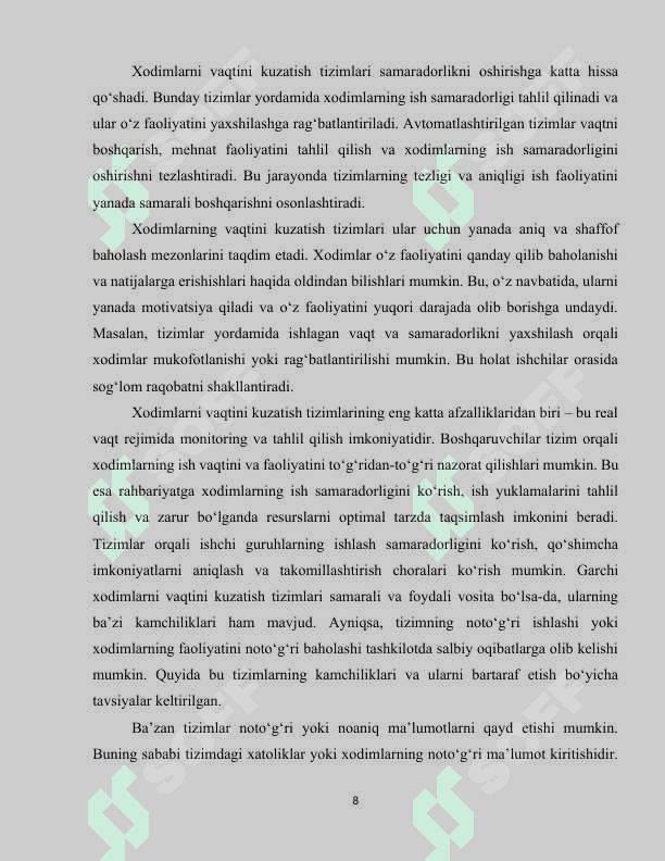 Xodimlarni vaqtini kuzatish tizimini loyihalash 6